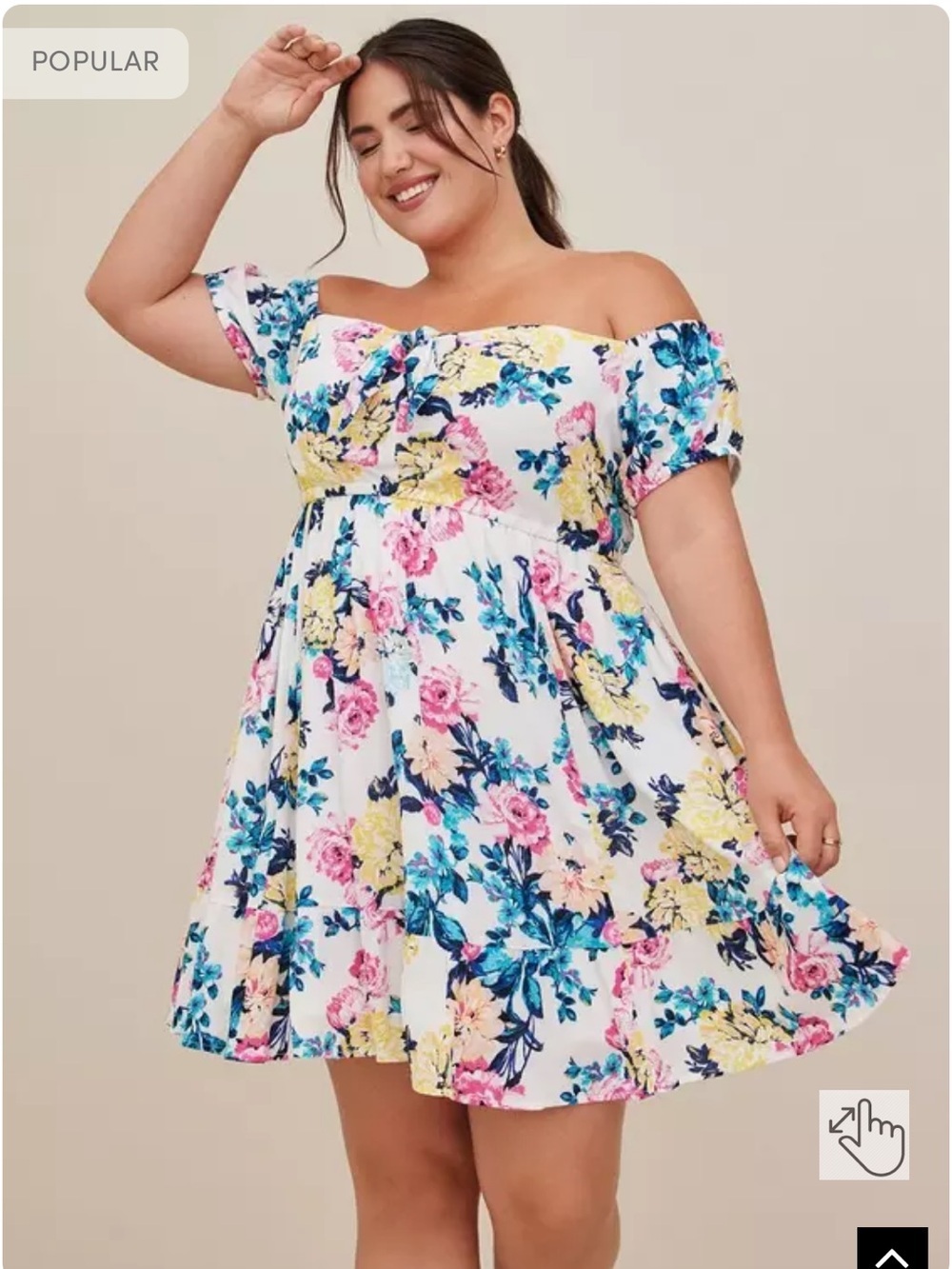 Torrid Mini Gauze Puff Sleeve Skater Dress